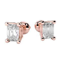 3.50 Carats Natural Earth Mined Diamonds Studs Earrings Rose Gold 14K