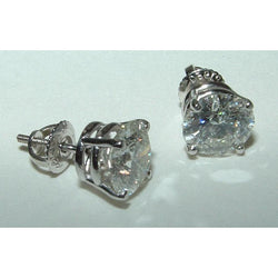 3.50 Carats Real Diamond Stud Earrings Solitaires New