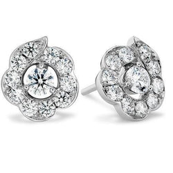 3.50 Carats Sparkling Round Natural Earth Mined Diamond Halo Lady Stud Earrings