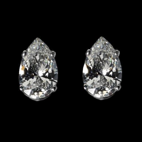 3.50 Carats Studs Genuine Diamond Earring Pear Cut