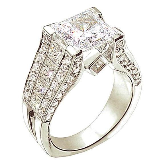 3.50 Ct. Genuine Diamond Engagement Ring Accented Women Jewelry New