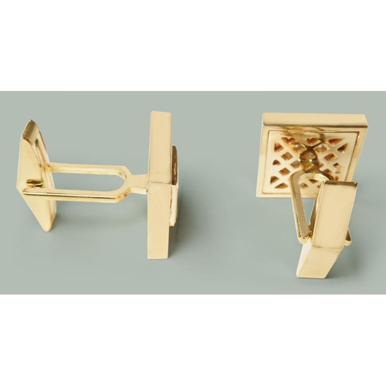 3.50 Ct. Genuine Diamond Men's Cufflinks 14K Yellow Gold