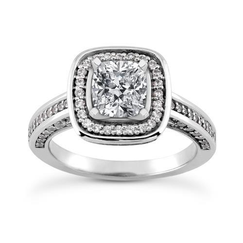 3.50 Ct. Halo Sparkling Real Diamonds Ring White Gold Ladies Jewelry New