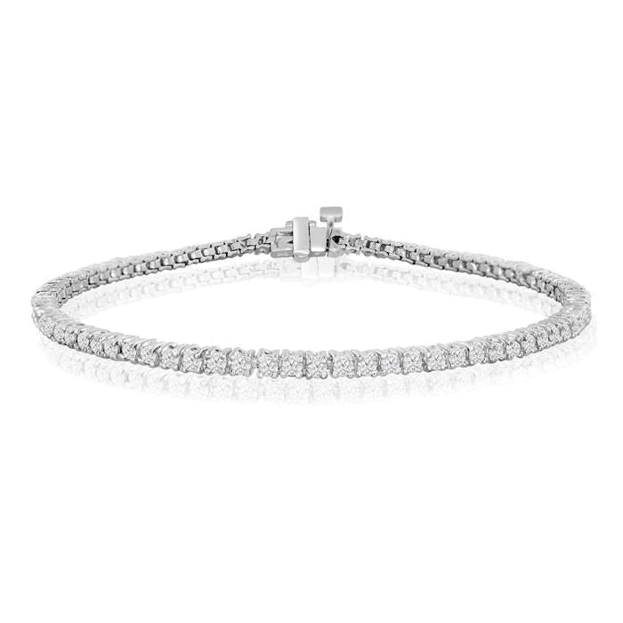 3.50 Ct Beautiful White Round Real Diamond Tennis Bracelet