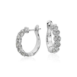 3.50 Ct Gorgeous Round Cut Real Diamonds Women Hoop Earrings Gold White