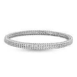 3.50 Ct Round Genuine Diamond Bangle White Gold Women Jewelry