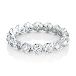 3.50 Carats Round Lab Grown Diamond Engagement Band White Gold Jewelry