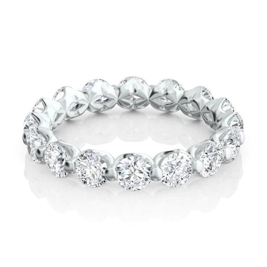 3.50 Carats Round Lab Grown Diamond Engagement Band White Gold Jewelry