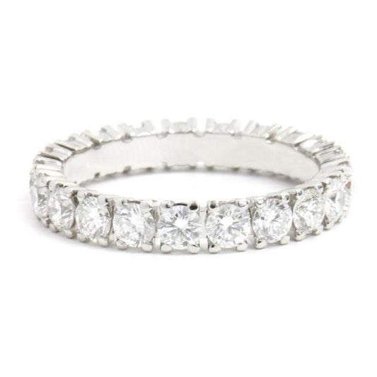 3.50 Carats Round Sparkling Lab Grown Diamond Eternity Band White Gold 14K