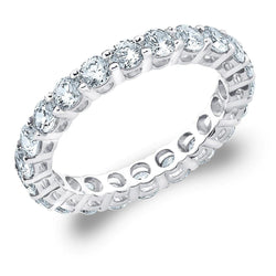 3.50 Ct Round Lab Grown Diamonds Eternity Engagement Band Gold White 14K