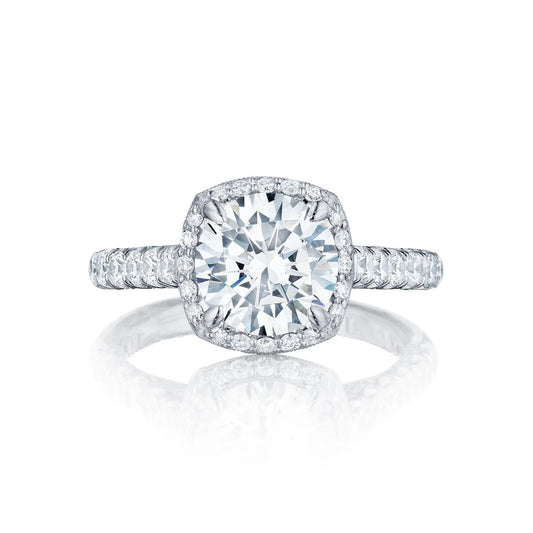 3.55 Carats Halo Real Diamond Ring White Gold 14K