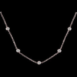 3.5 Carat Yards Natural Diamonds Rose Gold Necklace Pink Gold Pendant