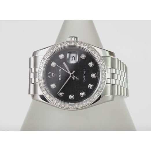 3.5 Ct Custom Diamond Dial Bezel Concealed Clasp Datejust Rolex Men Watch Ss & Gold