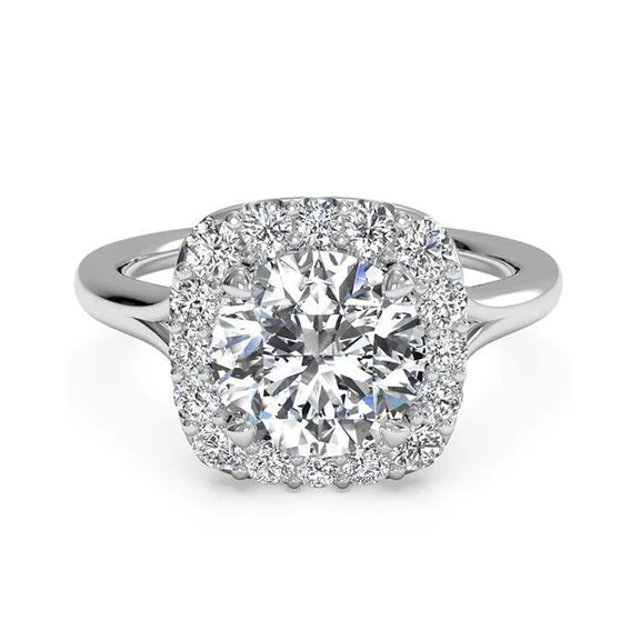 3.60 Carats Gorgeous Round Cut Natural Diamond Anniversary Ring Halo