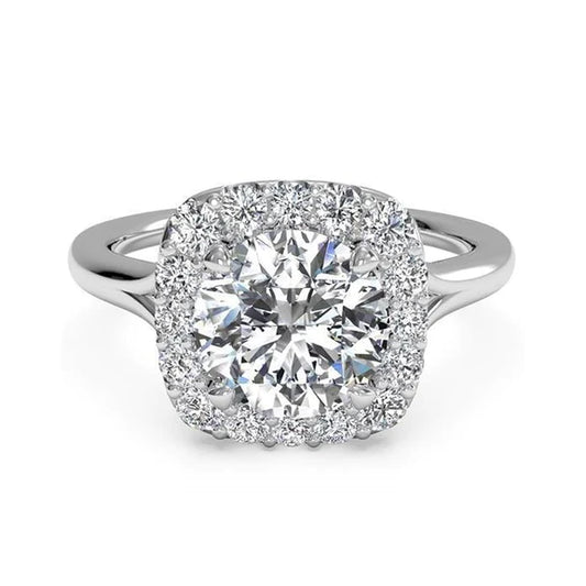 3.60 Carats Gorgeous Round Cut Natural Diamond Anniversary Ring Halo