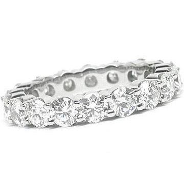 3.60 Carats Real Diamond Engagement Band 14K White Gold Jewelry