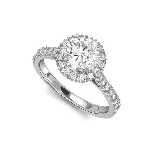 3.60 Ct Genuine Round Diamond Engagement Halo Ring