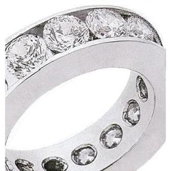 3.60 Carats Lab Grown Diamond Eternity Wedding Band White Gold 14K