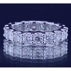3.60 Carats Round Lab Grown Diamond Eternity Band White Gold 14K