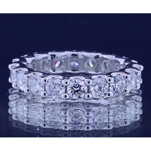 3.60 Carats Round Lab Grown Diamond Eternity Band White Gold 14K