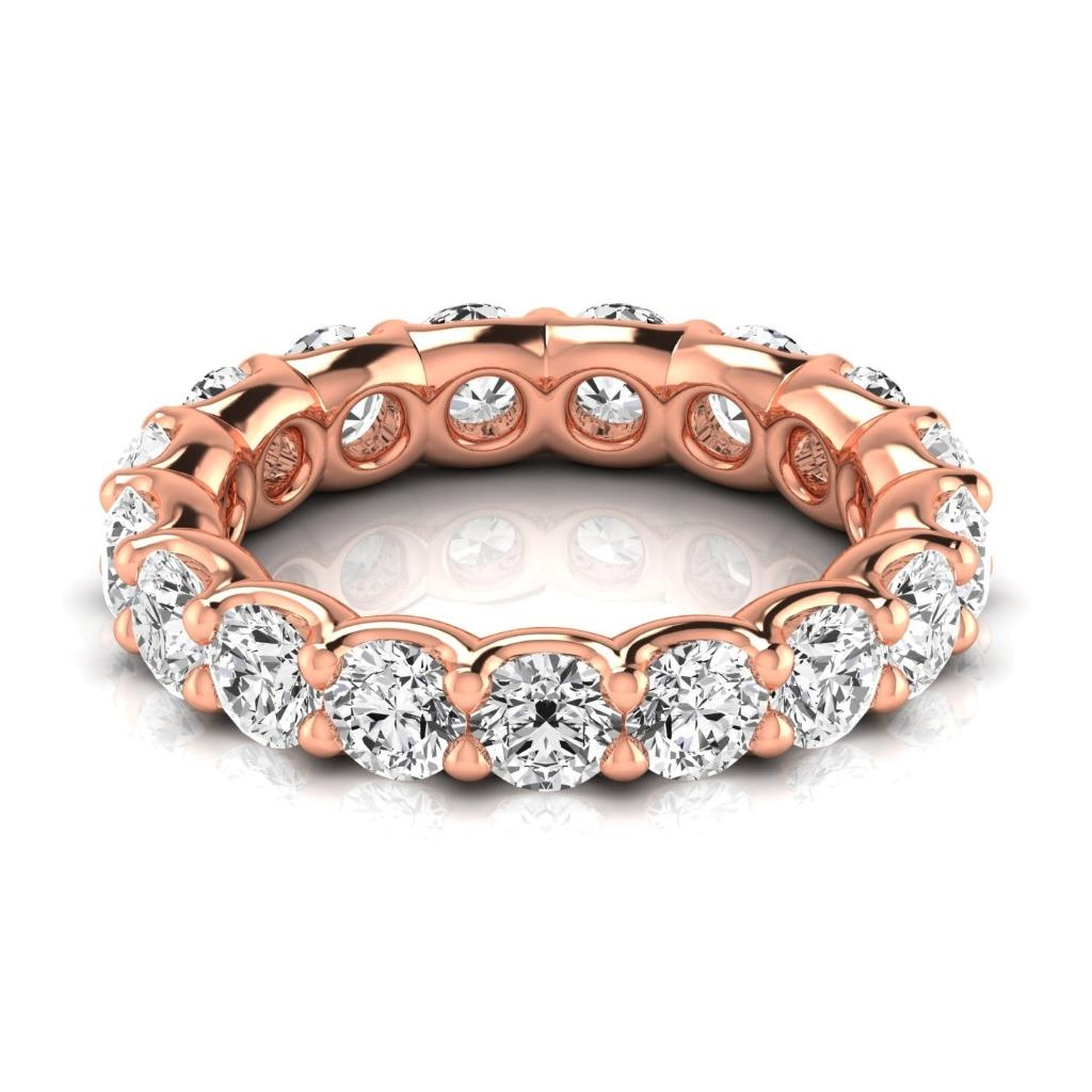 Round Brilliant Brilliant Diamond ring in 14 Karat Rose Gold – front view