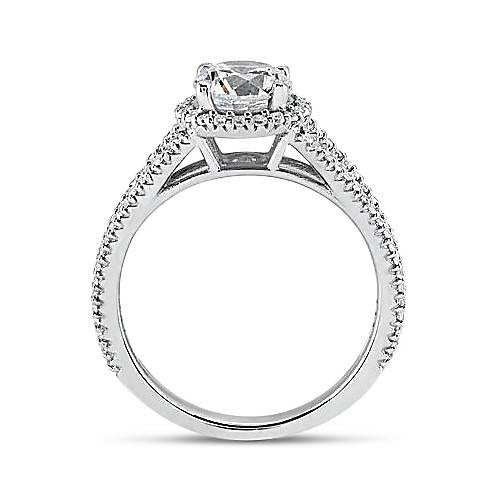3.62 Carats Round Natural Diamond Halo Ring White Gold 14K