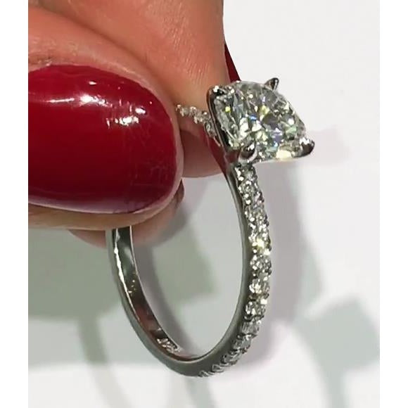 3.65 Carats Genuine Diamond Engagement Ring Round Cut Jewelry New