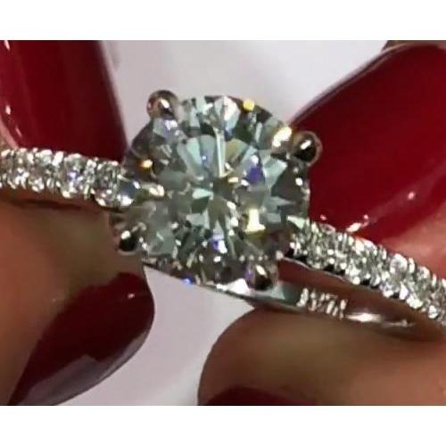 3.65 Carats Genuine Diamond Engagement Ring Round Cut Jewelry New