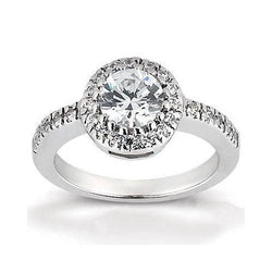 3.65 Ct. Genuine Diamond Halo Ring Wedding Jewelry White Gold