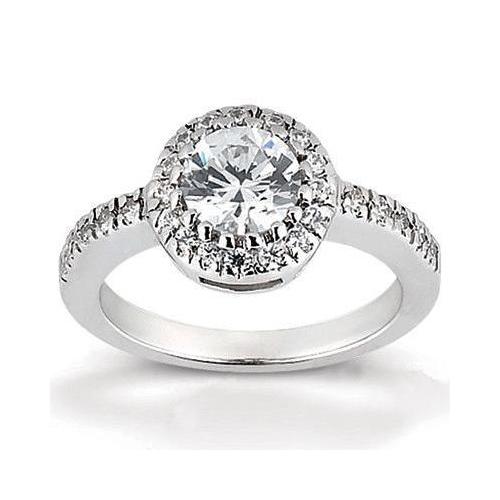 3.65 Ct. Genuine Diamond Halo Ring Wedding Jewelry White Gold
