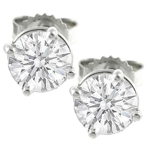 3.70 Carats Real Diamond Studs Earring White Gold 14K