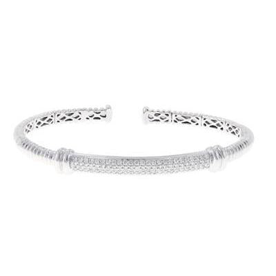 3.75 Ct Brilliant Natural Diamond Ladies Bangle 14K White Gold