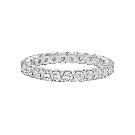 3.75 Carats Round Cut Lab Grown Diamond Lady Band White Gold 14K