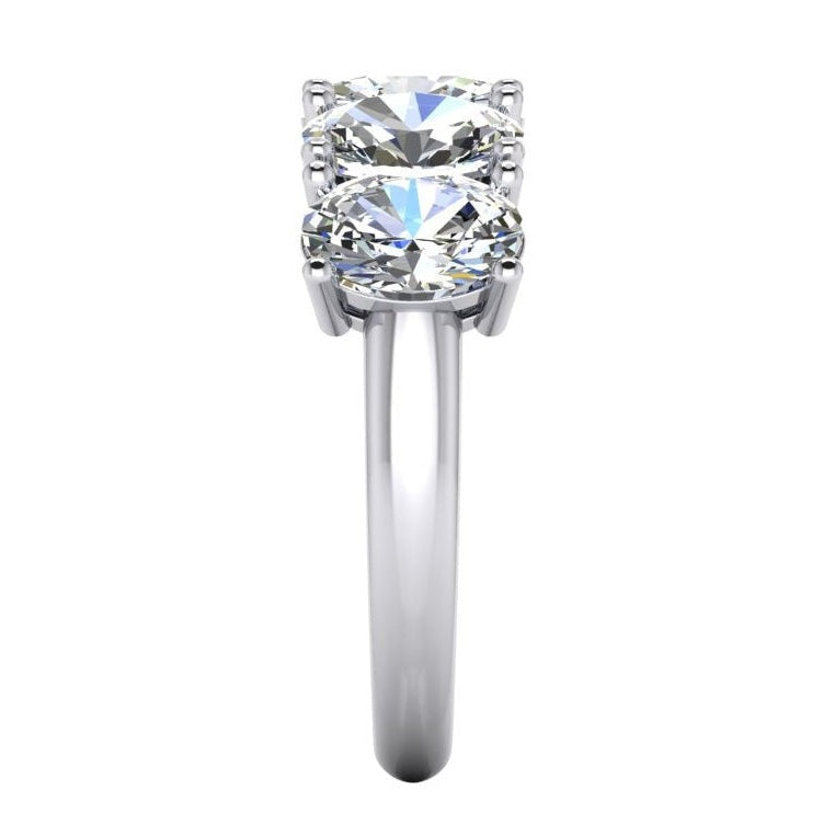 3.75 Ct Oval Cut Lab Grown Diamond 5 Stone Half Eternity Band Gold Jewelry - Half Eternity Band-harrychadent.ca