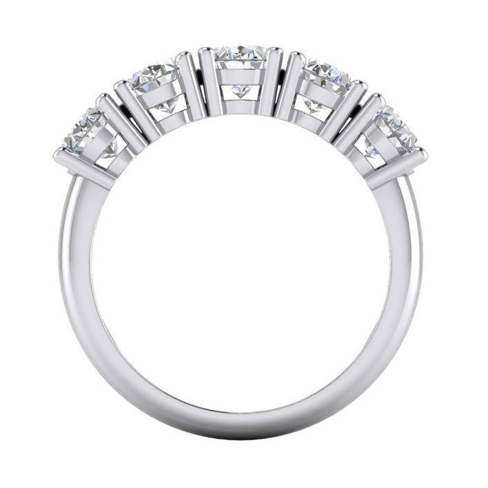 3.75 Ct Oval Cut Lab Grown Diamond 5 Stone Half Eternity Band Gold Jewelry - Half Eternity Band-harrychadent.ca