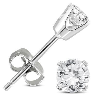 3.80 Carats Genuine Diamonds Studs Earrings White Gold