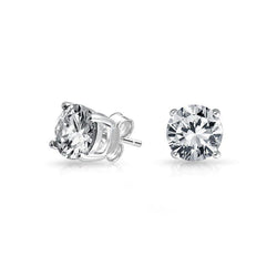 3.80 Carats Genuine Diamonds Women Studs Earrings Prong Set White Gold 14K
