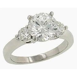 3.80 Ct. Real Natural Earth Mined Diamonds 3 Stone White Gold 14K Ring