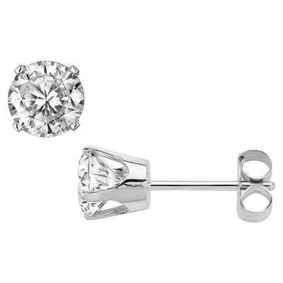 3.80 Ct Gorgeous Round Cut Real Diamonds Ladies Studs Earrings White Gold