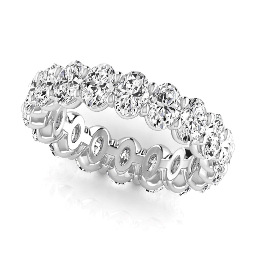Sparkling Brilliant Diamond Eternity Band 3.80 ct – side view