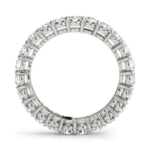 Fine Diamond Round Cut Eternity Band in 14K White Gold – front view