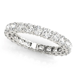 Fine Diamond Round Cut Eternity Band 3.80 ct – 14K White Gold