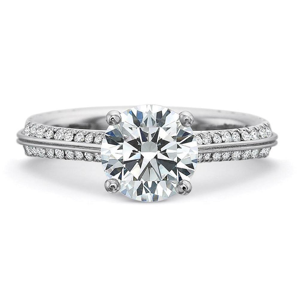 3.85 Carats Prong Set Gorgeous Round Real Diamond Ring