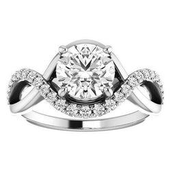 3.90 Carats Genuine Diamond Engagement Ring Twisted Shank Jewelry