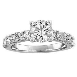 3.90 Carats Genuine Natural Earth Mined Diamond Engagement Ring Women White Gold 14K Jewelry