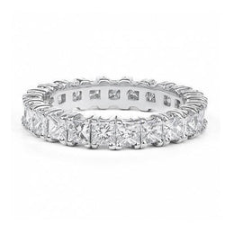 3.91 Carats Princess Cut Lab Grown Diamond Women Wedding Band
