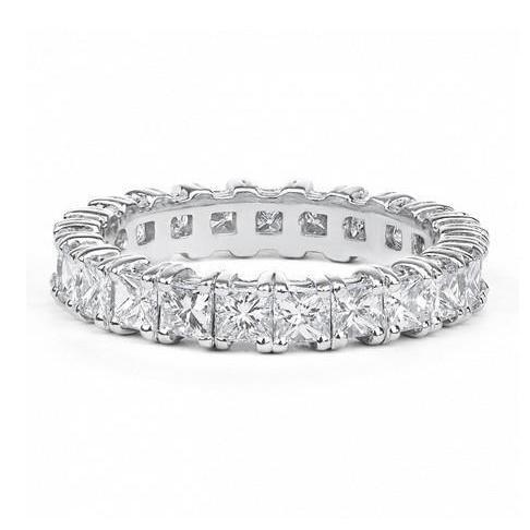 3.91 Carats Princess Cut Lab Grown Diamond Women Wedding Band