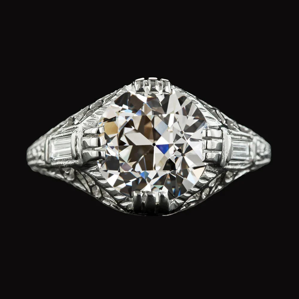 30K Vintage Style Genuine Diamond Engagement Ring - Halo Ring-harrychadent.ca