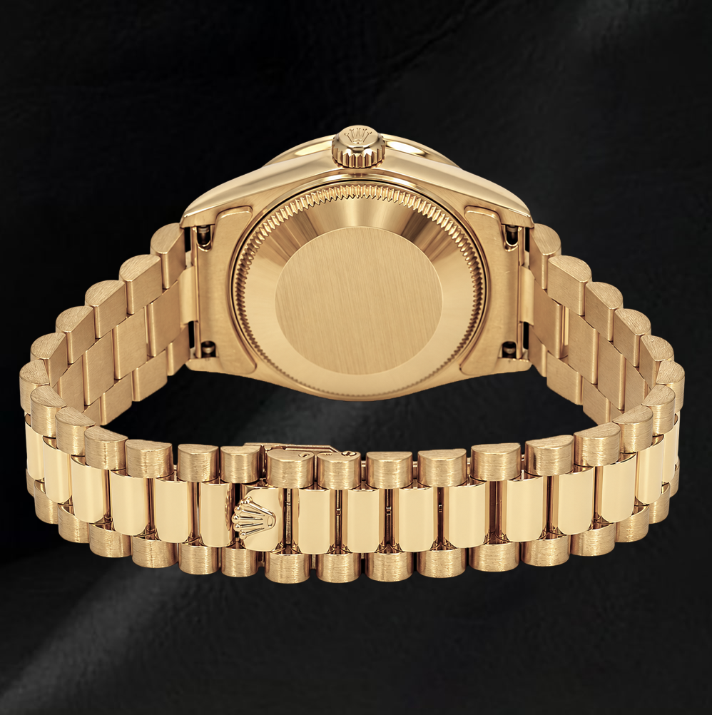 Rolex Datejust 68278 31mm Diamond Paved Dial President Bracelet Watch 18K