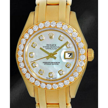 Rolex 80298 Mother of Pearl Dial Yellow Gold Ladies Watch